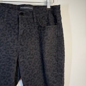 Rock & Republic Black Kashmiere Leopard‎ Print women's Straight Pants Size 10